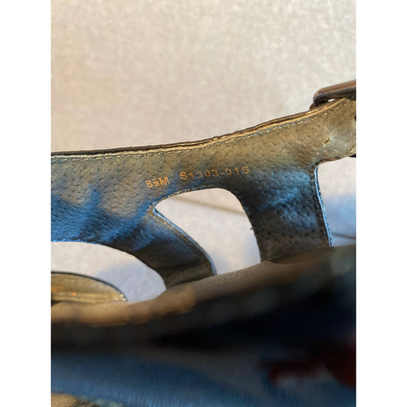 Soft Walk Woman’s patent leather sandal black Carson Size 8.5 cork heel open toe - Picture 14 of 16